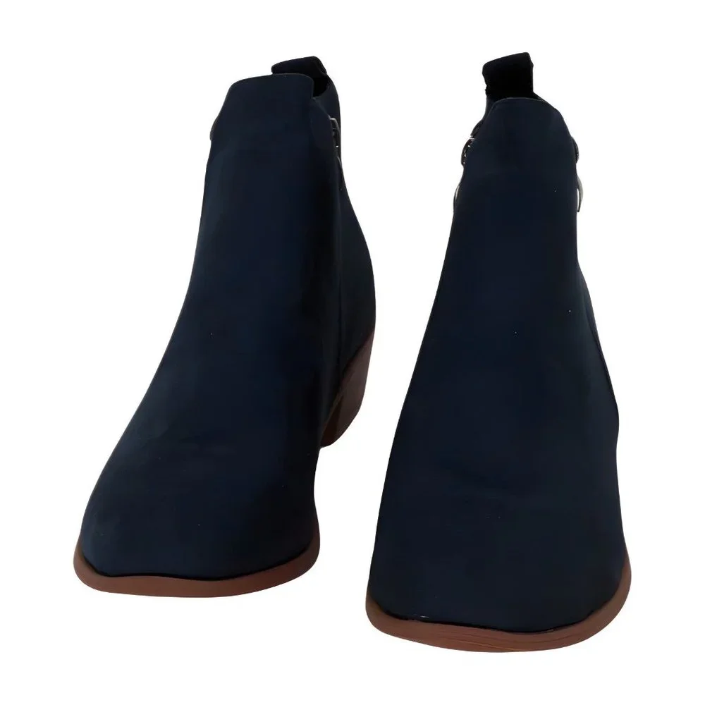 R.Z. Blue Matte Leather Bootie Womens Shoes, Blue, Size 9 - Picture 4 of 5